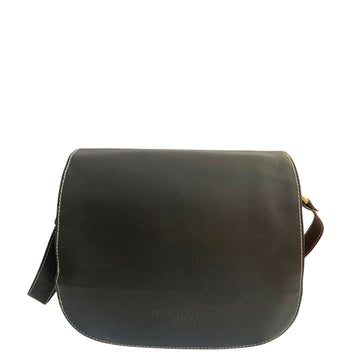 Black small leather bag front view