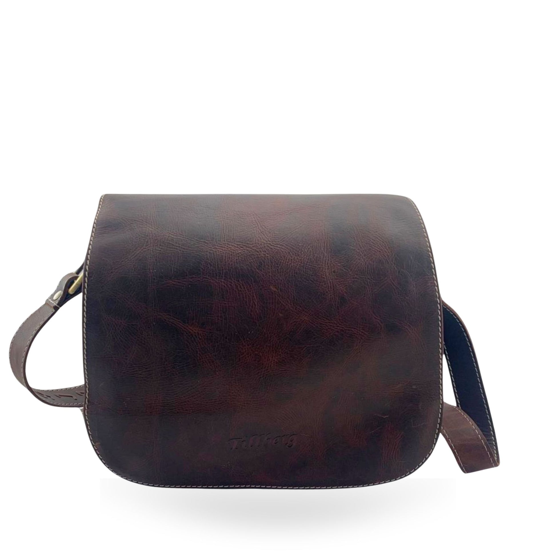 Brown small crossbody bag front view