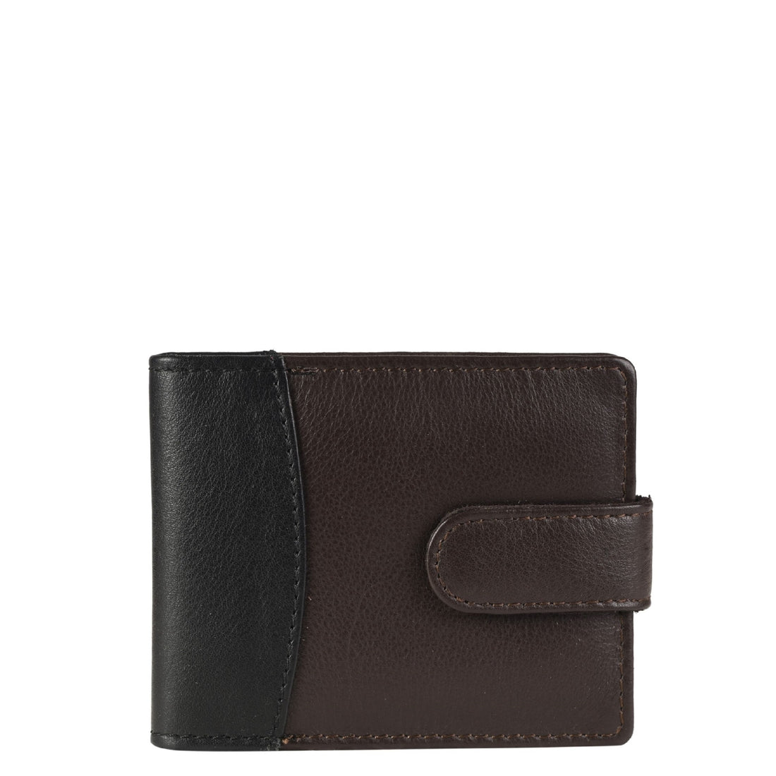 Brown-black leather card wallet frontside