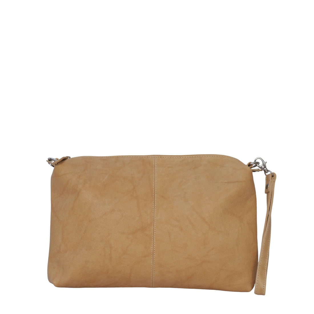 Camel leather medium crossbody bag