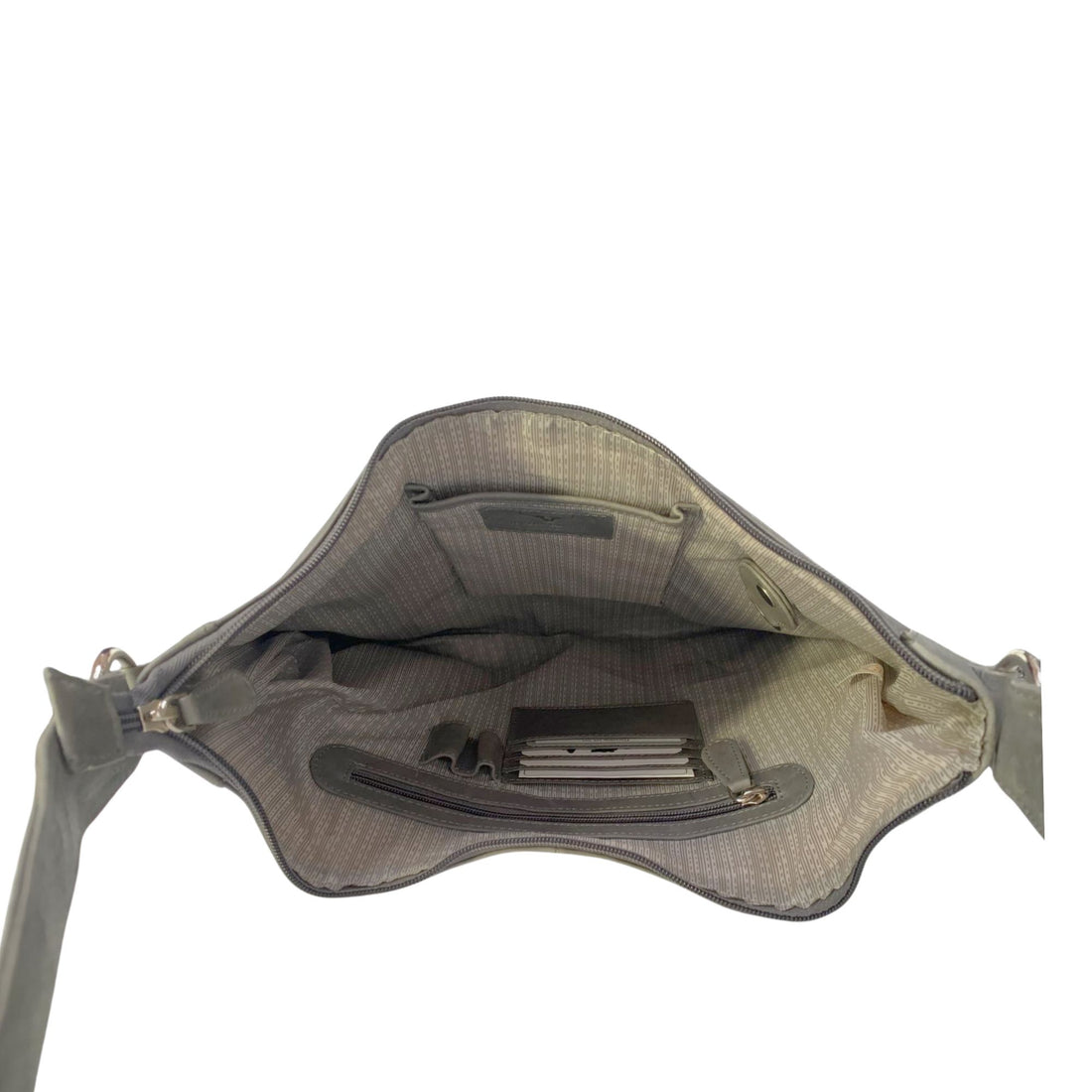 Grey shoulder bag front view