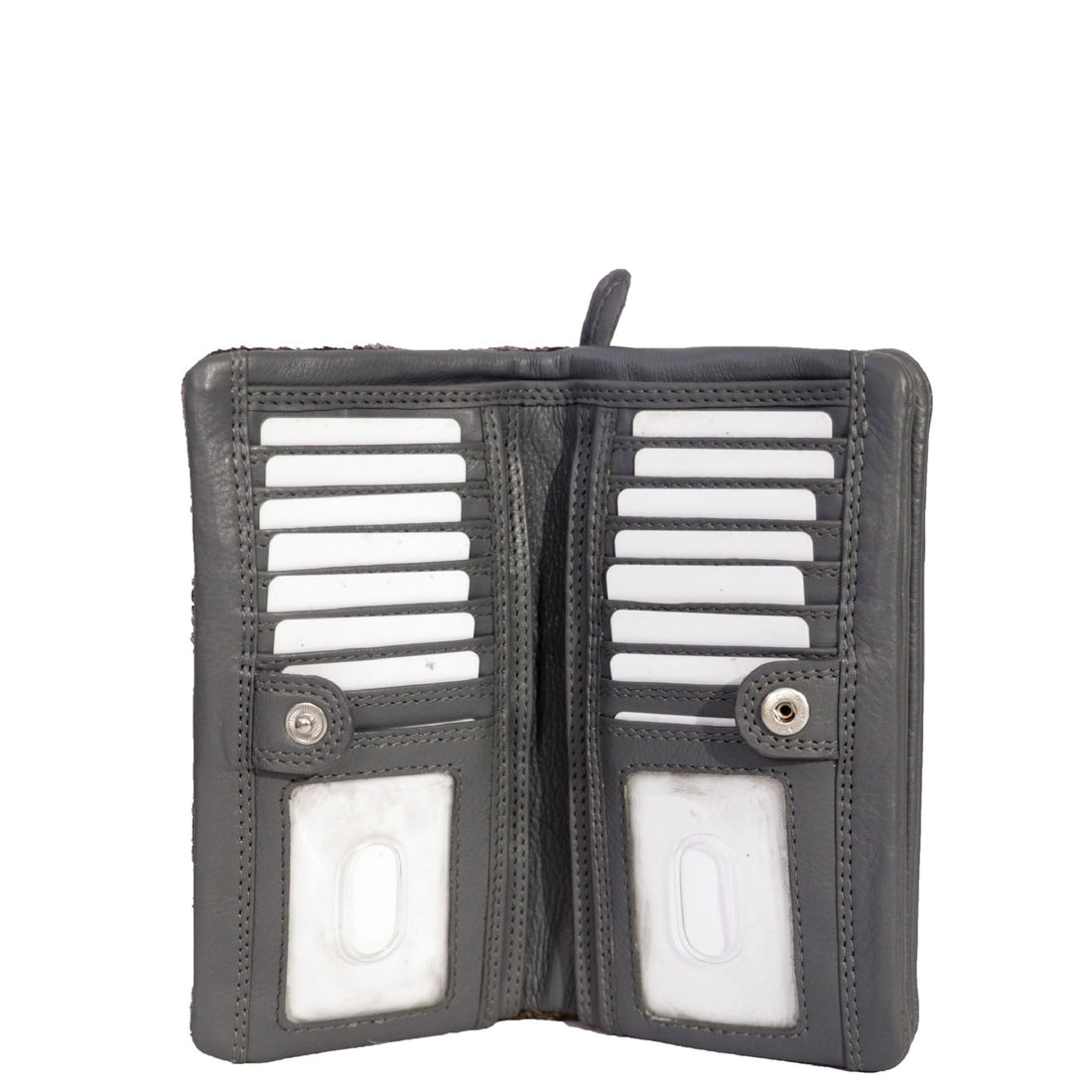 Grey Ladies Hairon Wallet front view