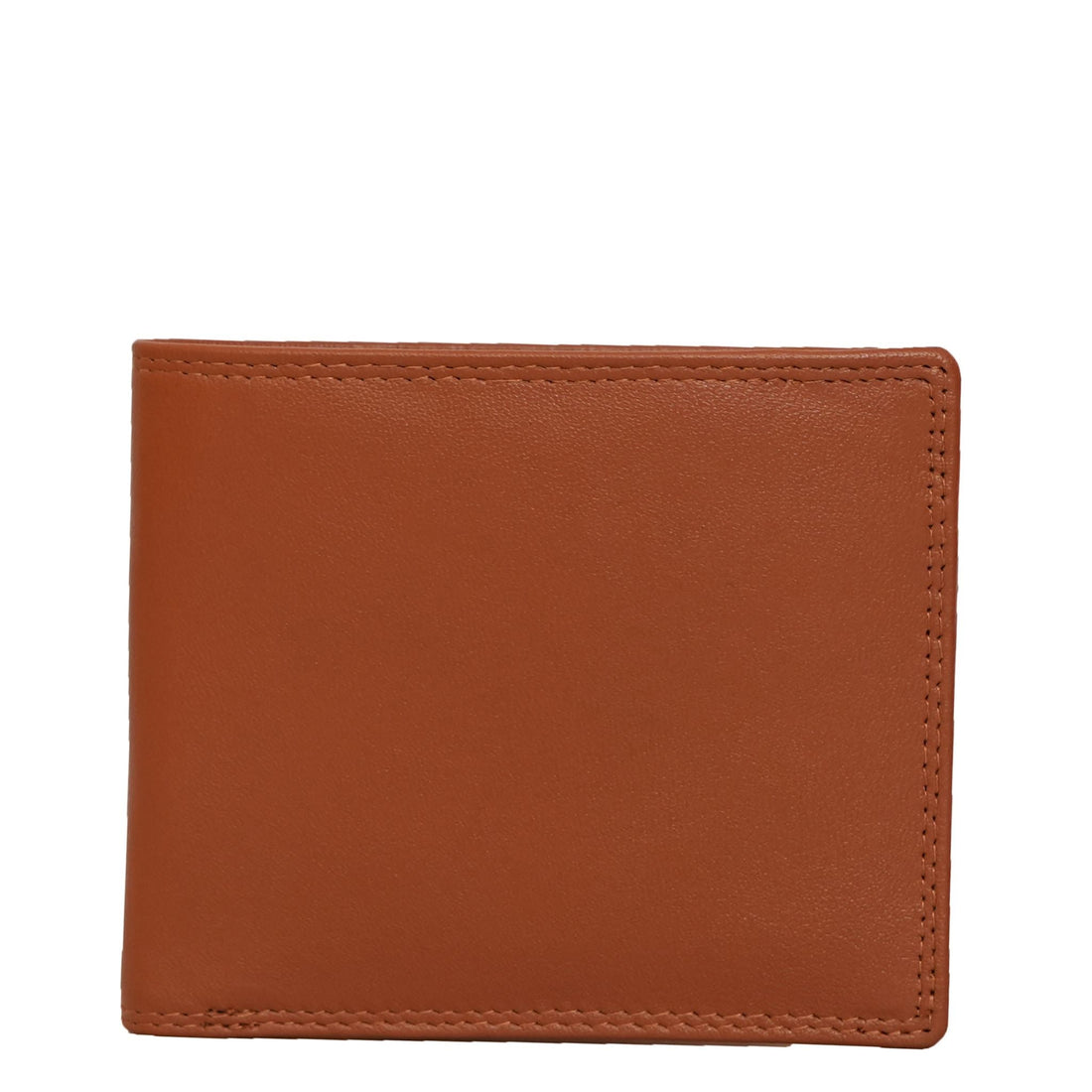 Tan men's leather wallet front view