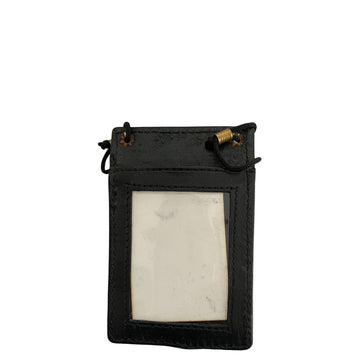 Black leather card holder Id window slot