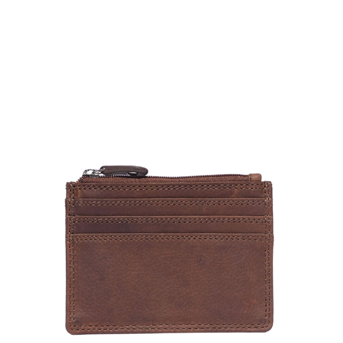 Tan mini leather card holder