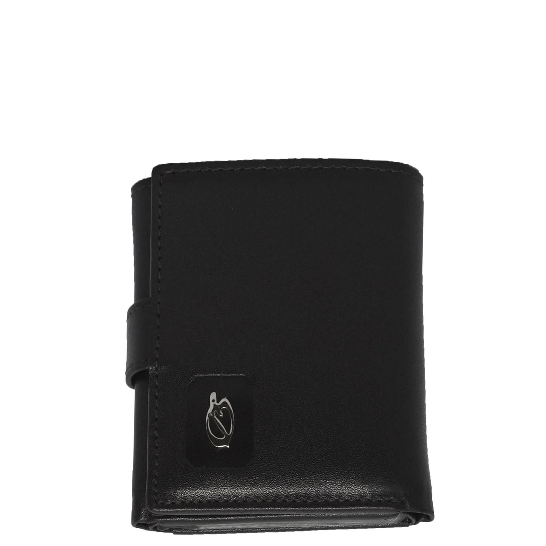 Black men's trifold wallet front view