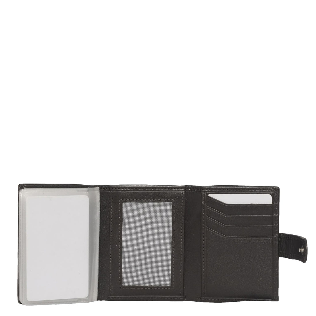 Black men's trifold wallet front view